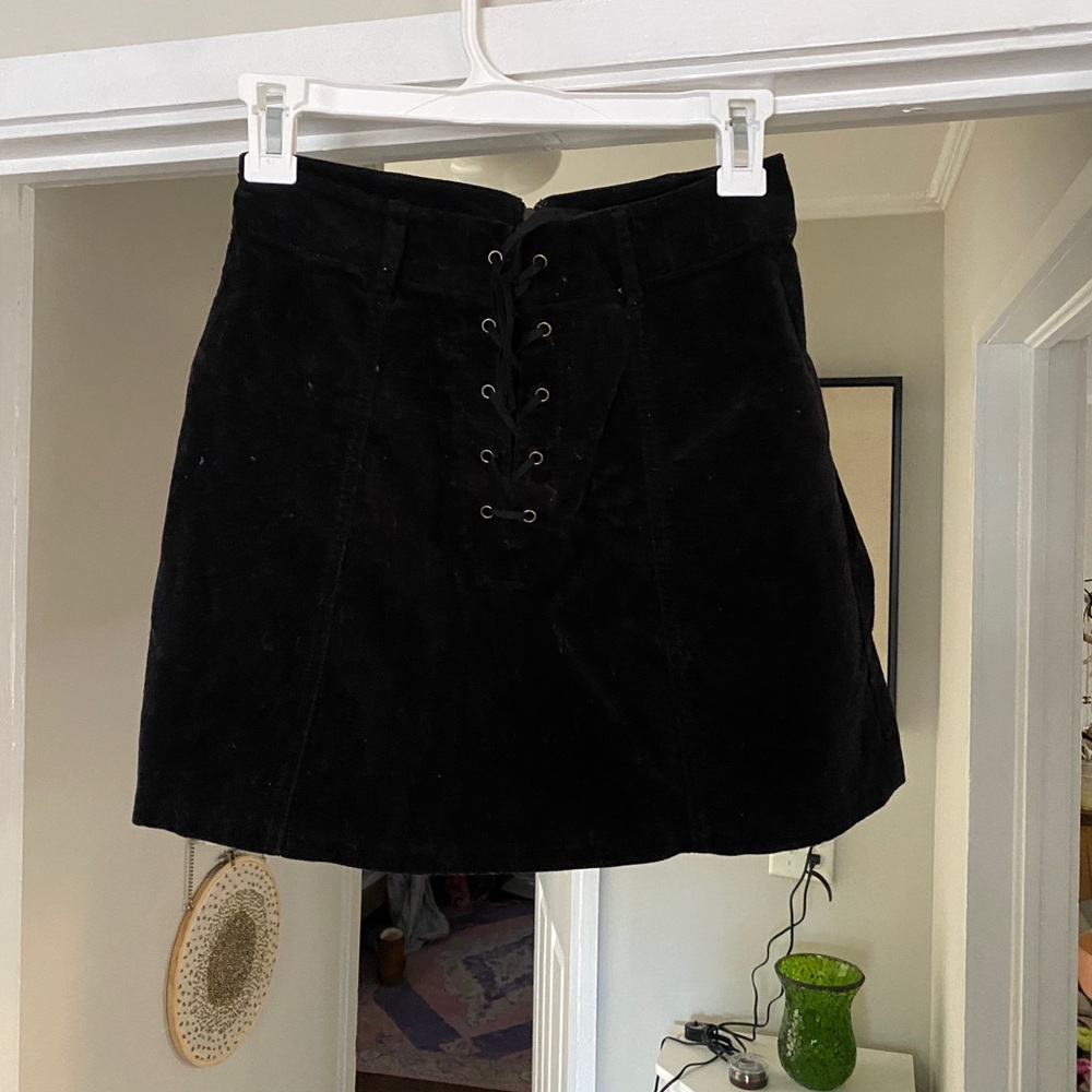 Forever 21 black velvet mini skirt